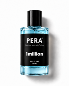black perfume bottle labeled 1million