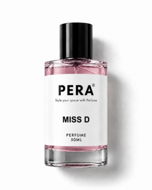 miss d perfume bottle in blush pink